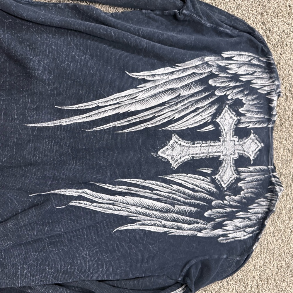 Affliction Dark Blue Graphic Shirt - Picture 2 of 3